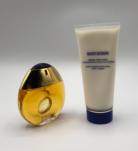 Boucheron di Boucheron Eau de Toilette 50ml Spray + crema corpo profumata 100ml Vintage Rare