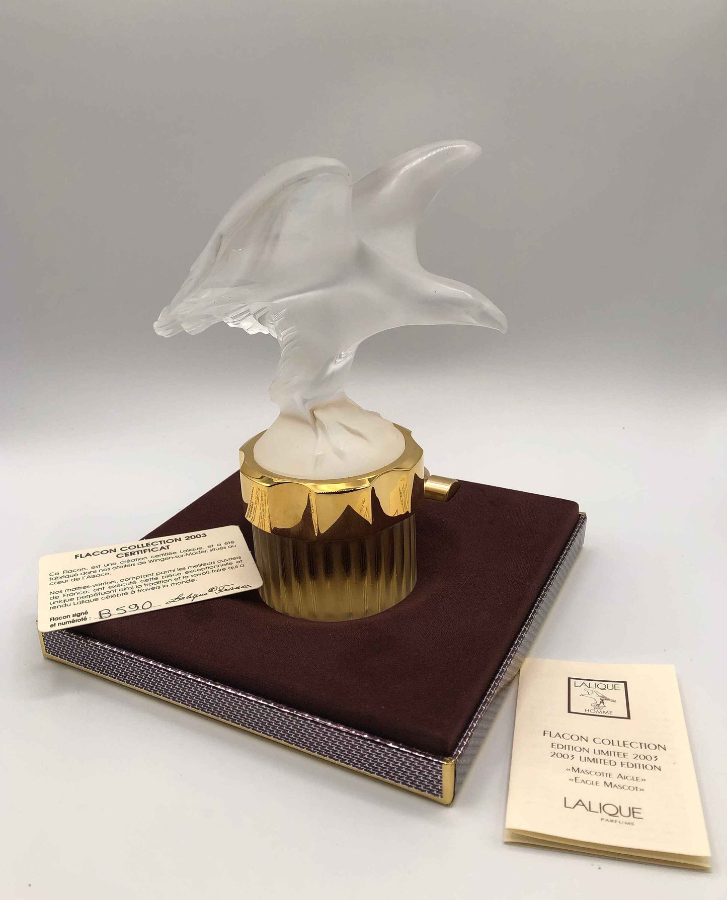 Lalique Homme di Lalique Eau de Parfum 100ml Mascotte Eagle (Collection Edition Limitée 2003) Vintage Rare