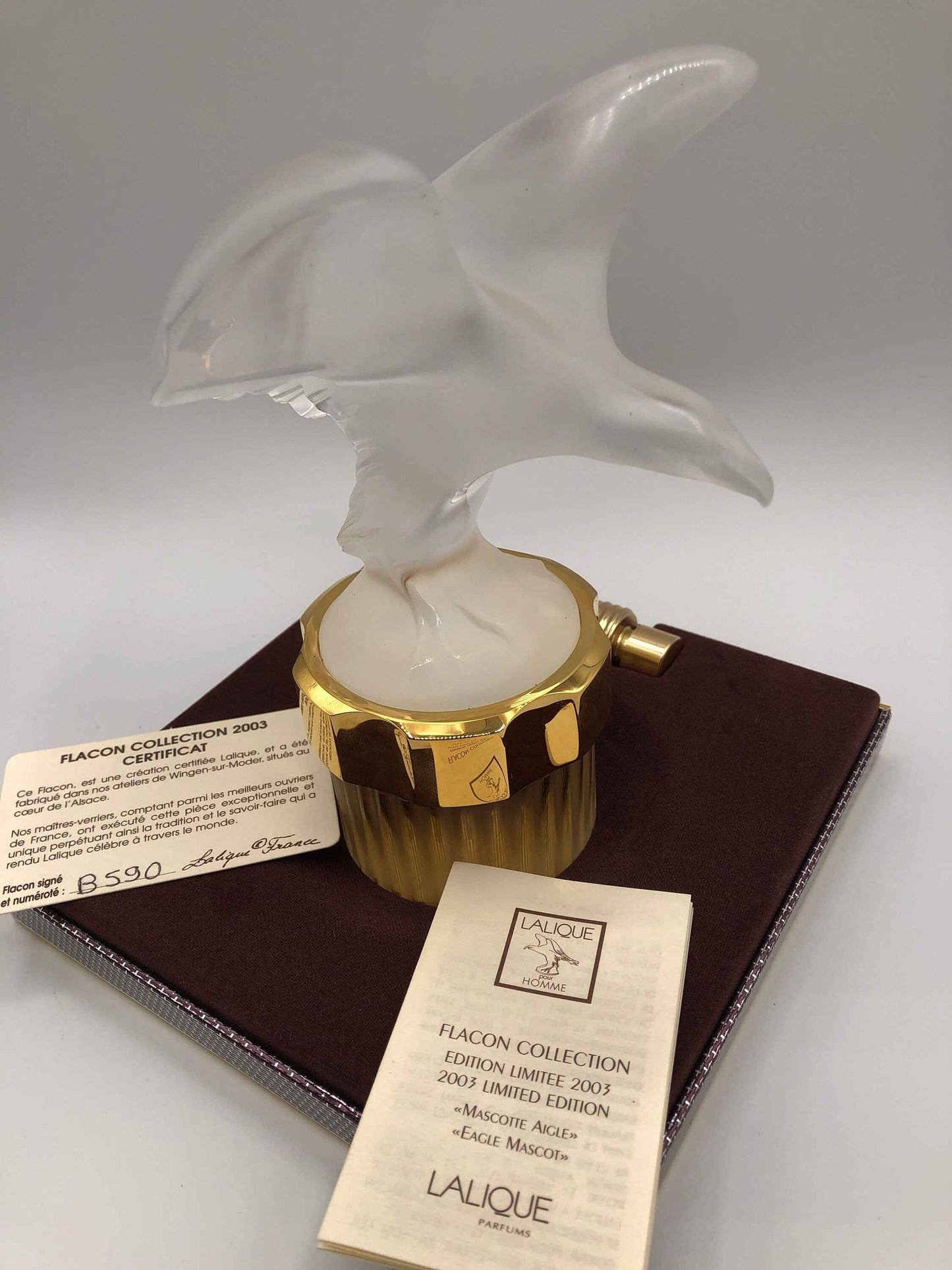 Lalique Homme di Lalique Eau de Parfum 100ml Mascotte Eagle (Collection Edition Limitée 2003) Vintage Rare