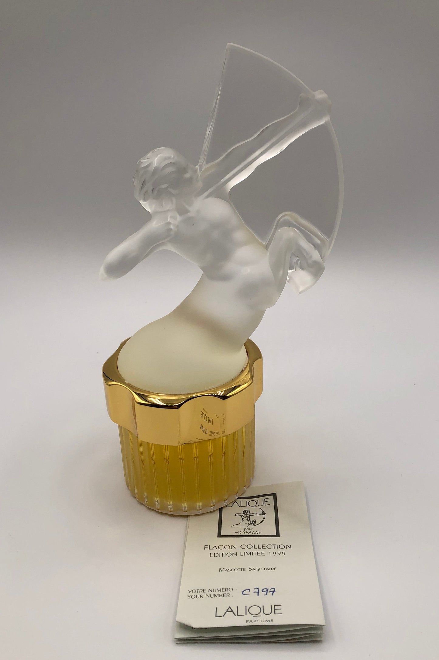 Lalique Homme di Lalique Eau de Parfum 100ml Mascotte Sagittaire (edition limitée 1999) Vintage Rare - ParfumVintage