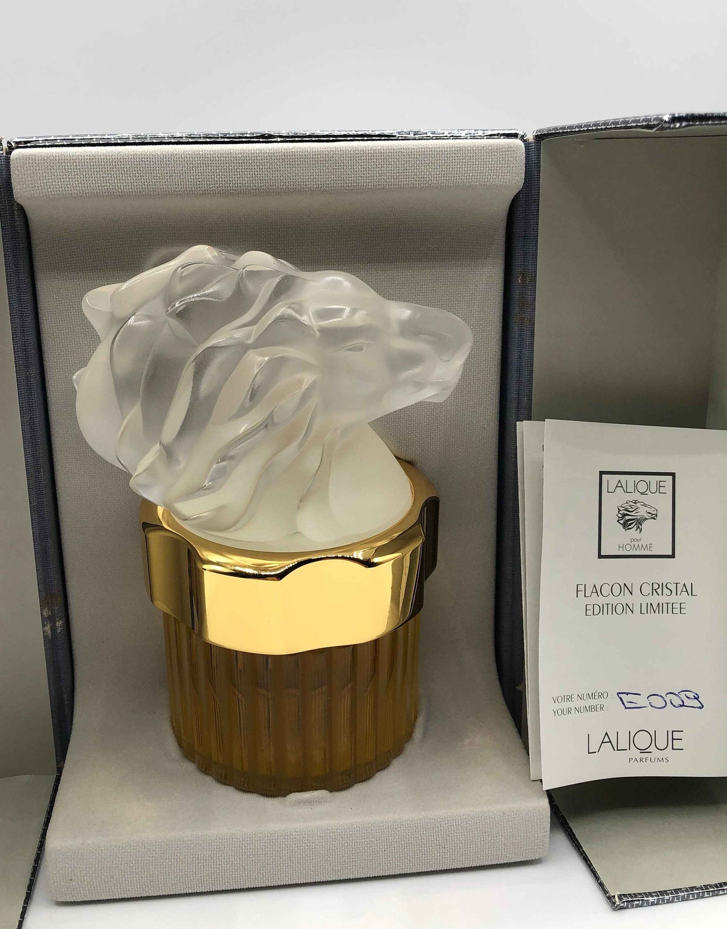 Lalique Homme di Lalique Eau de Parfum 100ml Flacon Crystal Edition Limitee Mascotte Lion Vintage Rare