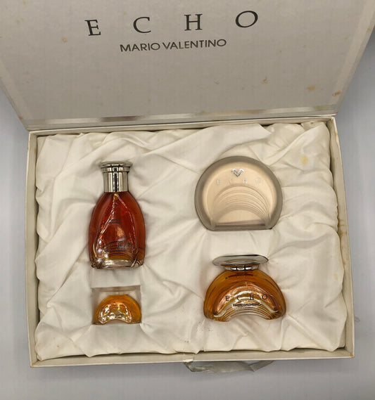 Echo by Mario Valentino Eau de Parfum 25ml + minion EDP 5ml + savon soyeux 100gr + déodorant spray 50ml Vintage Rare